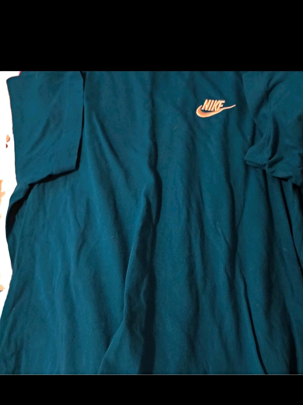 Nike Kids' Teal Green Short Sleeve Tee with Orange Swoosh